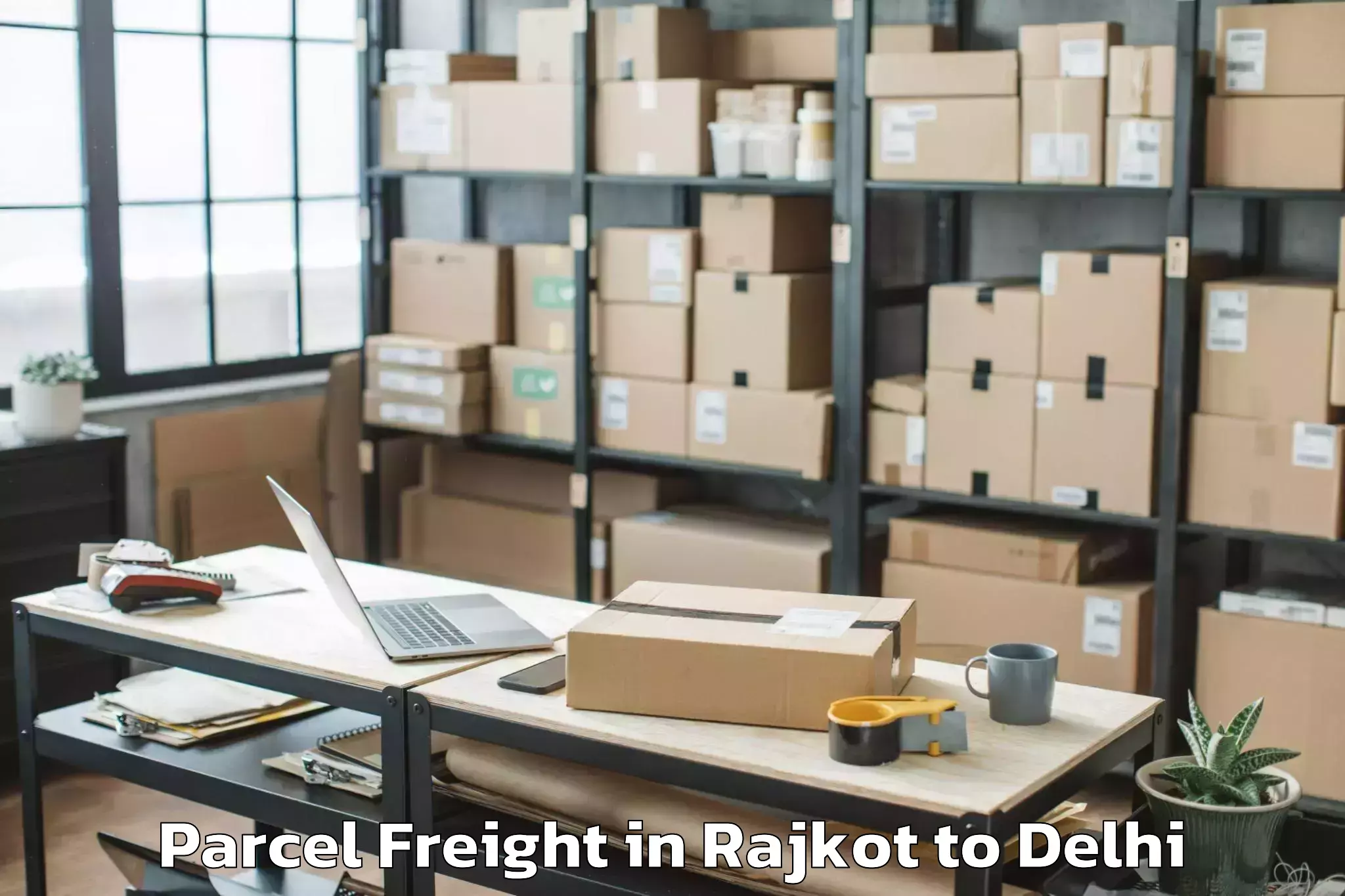 Book Your Rajkot to Connaught Place Parcel Freight Today